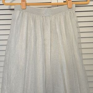 Elegant Zara Silver and White Sparkle Skirt, Sz. L NWOT